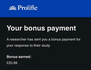 Prolific Study Bonus