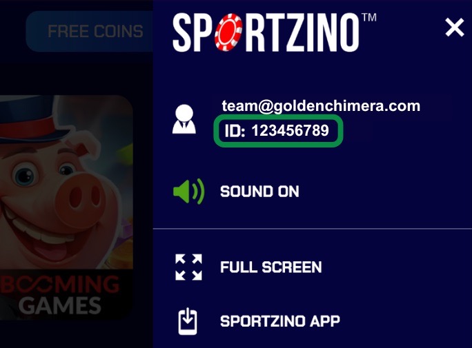 Sportzino User ID