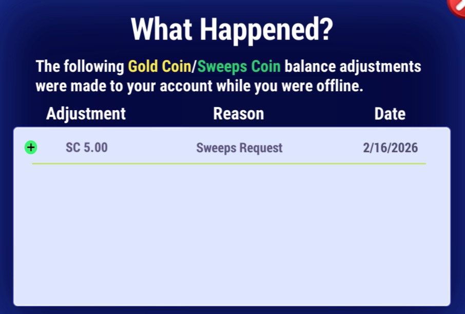 LuckyLand Entry Confirmation